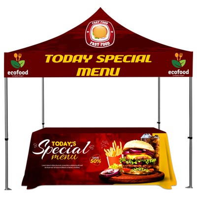 10' X 10' Pop Up Canopy Tent With Table Throw