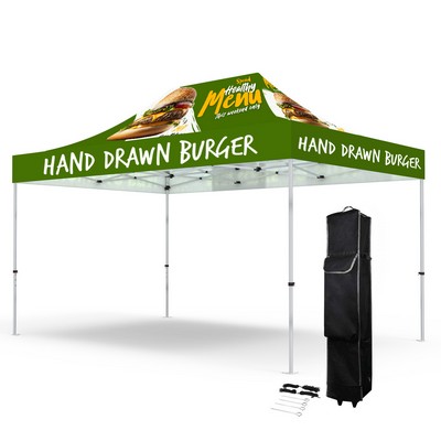 10' x 15' Premium Hex Aluminum Frame w/ Dye Sublimation Canopy