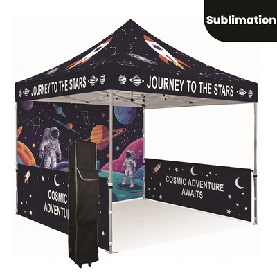 Custom Popup Canopy Tent with Back Wall & 2 Half Side Walls