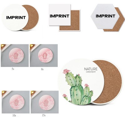 Dolomite Cork Round Absorbent Coaster