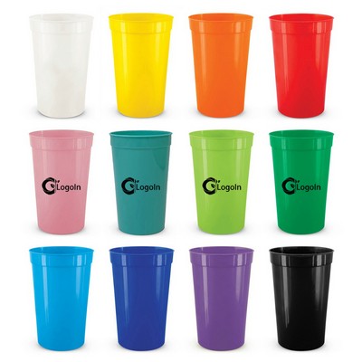 15 oz Reusable Plastic Stadium Cup BPA-Free Dishwasher Safe Tumbler Rainbow