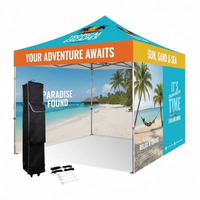 10' X 10' Sublimated Pop Up Tent With Full Walls